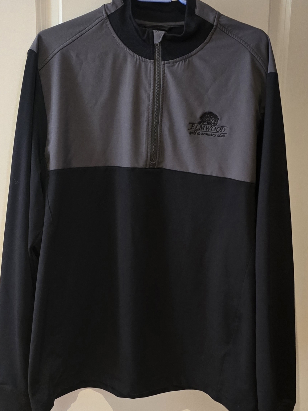 Elmwood Two-Tone Black & Gray Men's Quarter-Zip Performance Jacket